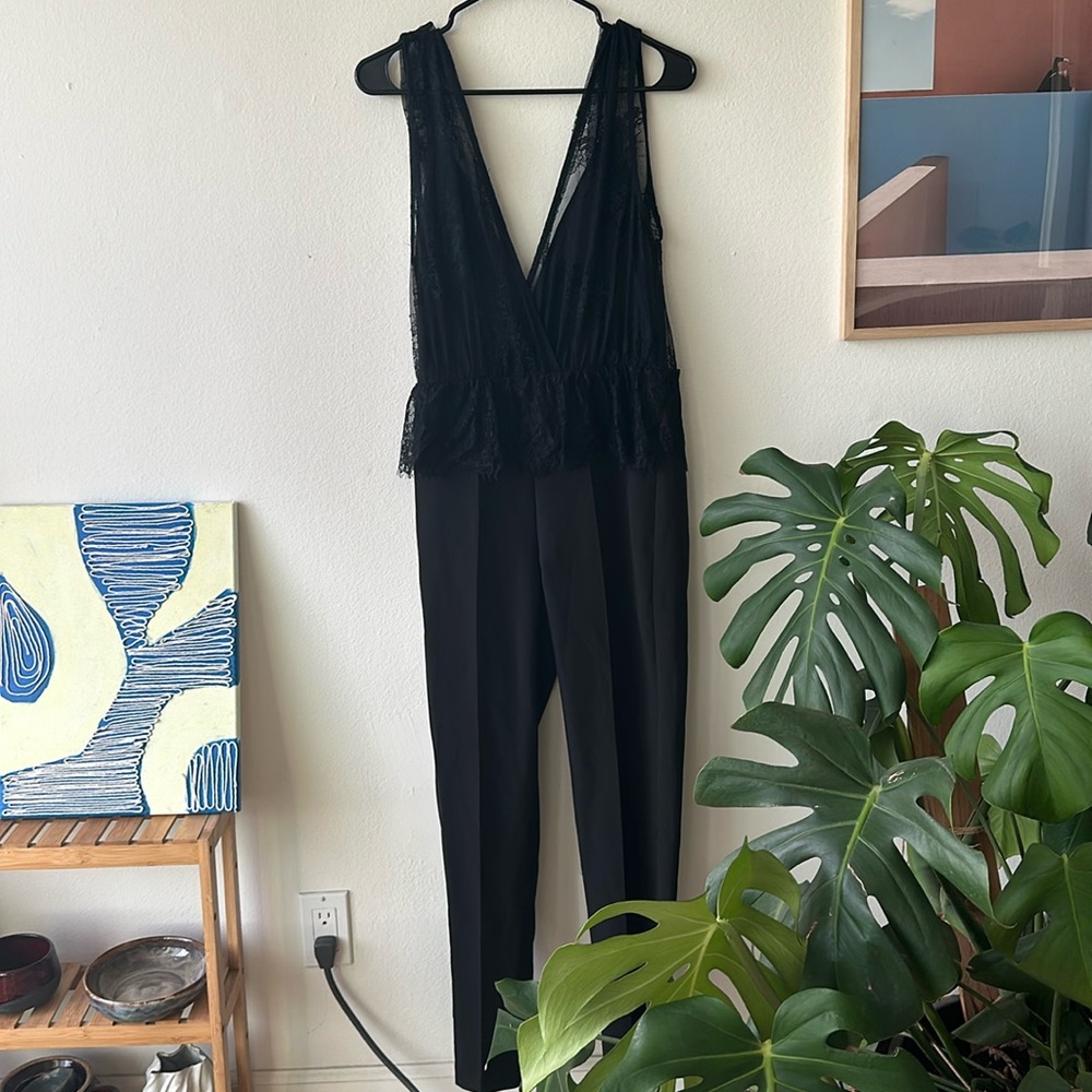 Zara black lace jumpsuit small